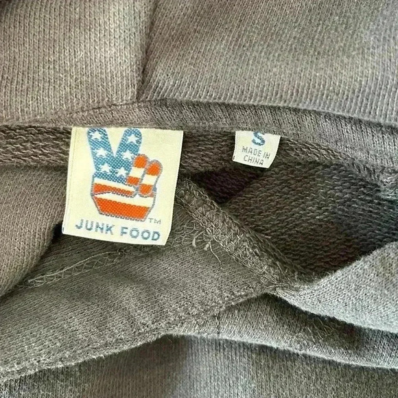 Monopoly Man Faded Black Hoodie Front Pocket Men Sz S  Junk Food Game Night - Picture 6 of 9